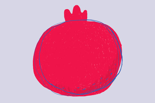 وکتور نقاشی انار قرمز لایه باز مخصوص شب یلدا